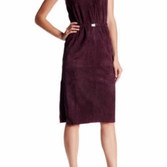 NWT Halston Heritage Genuine Suede Wine Burgundy - Picture 5 of 6